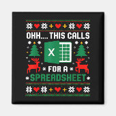 Oh This Calls For A Spreadsheet Christmas Santa Ex Magneet (Voorkant)