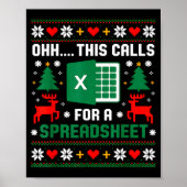 Oh This Calls For A Spreadsheet Christmas Santa Ex Poster (Voorkant)
