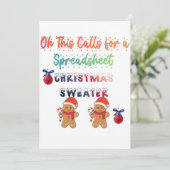 Oh This Calls for a Spreadsheet Christmas Sweater Bedankkaart (Staand voorkant)