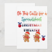 Oh This Calls for a Spreadsheet Christmas Sweater Bedankkaart (Voorkant / Achterkant)