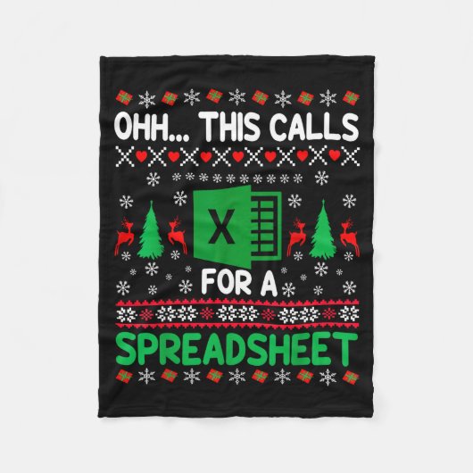 Oh This Calls For A Spreadsheet Christmas Sweater Fleece Deken (Voorkant)