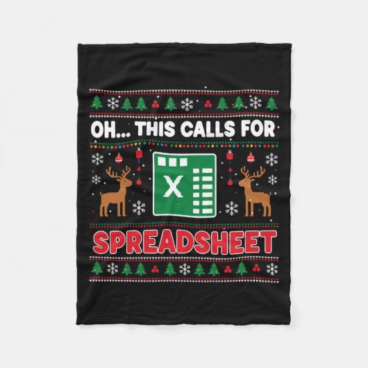 Oh This Calls For A Spreadsheet Christmas Sweater Fleece Deken (Voorkant)