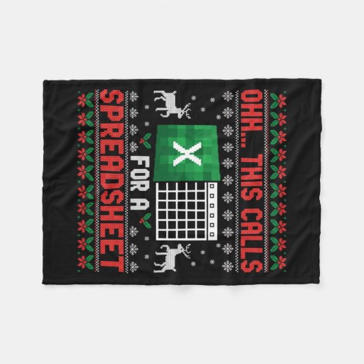 Oh This Calls For A Spreadsheet Christmas Sweater Fleece Deken (Voorkant (Horizontaal))