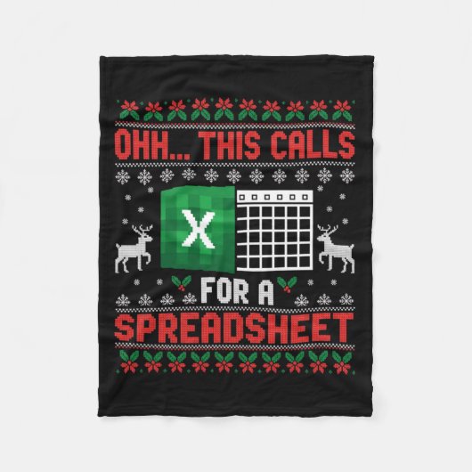 Oh This Calls For A Spreadsheet Christmas Sweater Fleece Deken (Voorkant)