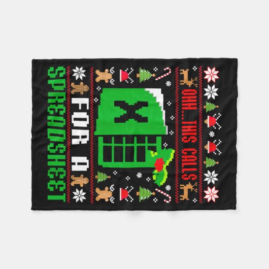 Oh This Calls For A Spreadsheet Christmas Sweater Fleece Deken (Voorkant (Horizontaal))