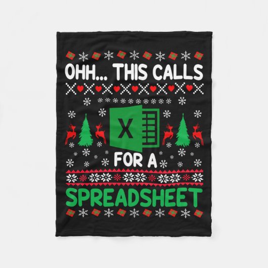 Oh This Calls For A Spreadsheet Christmas Sweater  Fleece Deken (Voorkant)