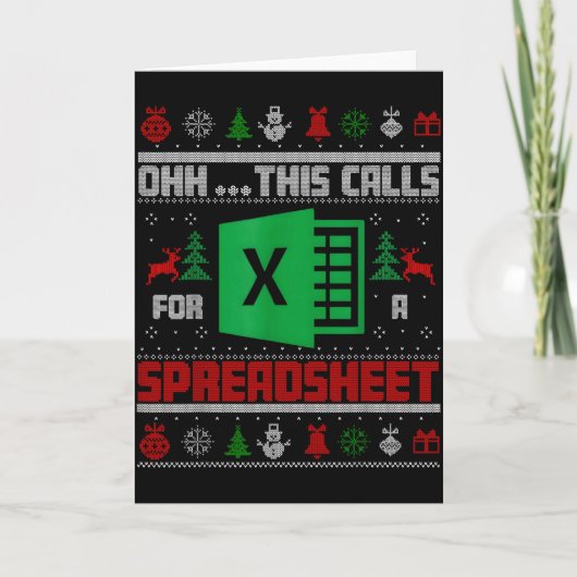 Oh This Calls For A Spreadsheet Christmas Sweater Kaart (Voorkant)