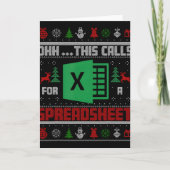 Oh This Calls For A Spreadsheet Christmas Sweater  Kaart (Voorkant)