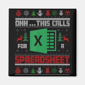 Oh This Calls For A Spreadsheet Christmas Sweater  Magneet
