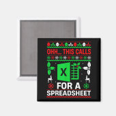 Oh This Calls For A Spreadsheet Christmas Sweater Magneet (Voorkant / Achterkant)