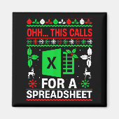 Oh This Calls For A Spreadsheet Christmas Sweater Magneet (Voorkant)