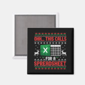 Oh This Calls For A Spreadsheet Christmas Sweater Magneet (Voorkant / Achterkant)