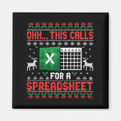 Oh This Calls For A Spreadsheet Christmas Sweater Magneet (Voorkant)