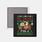 Oh This Calls For A Spreadsheet Christmas Sweater Magneet (Voorkant / Achterkant)