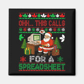 Oh This Calls For A Spreadsheet Christmas Sweater Magneet (Voorkant)