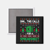 Oh This Calls For A Spreadsheet Christmas Sweater Magneet (Voorkant / Achterkant)