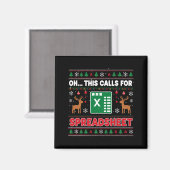 Oh This Calls For A Spreadsheet Christmas Sweater Magneet (Voorkant / Achterkant)