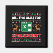 Oh This Calls For A Spreadsheet Christmas Sweater Magneet (Voorkant)