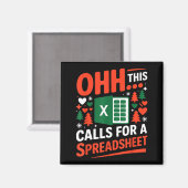 Oh This Calls For A Spreadsheet Christmas Sweater Magneet (Voorkant / Achterkant)