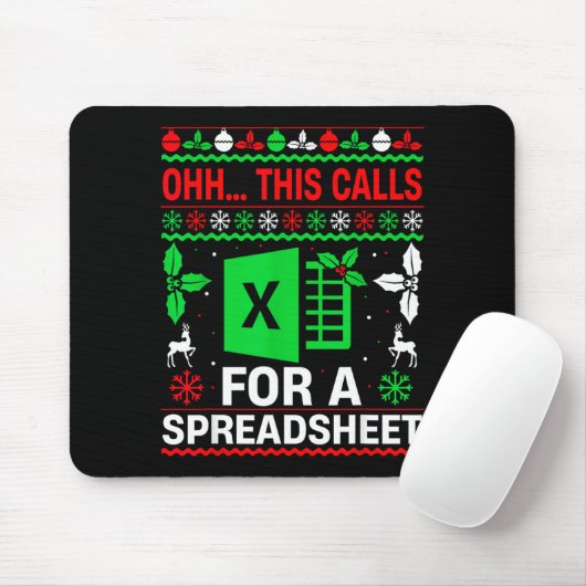 Oh This Calls For A Spreadsheet Christmas Sweater  Muismat (Met muis)