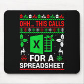 Oh This Calls For A Spreadsheet Christmas Sweater  Muismat (Voorkant)