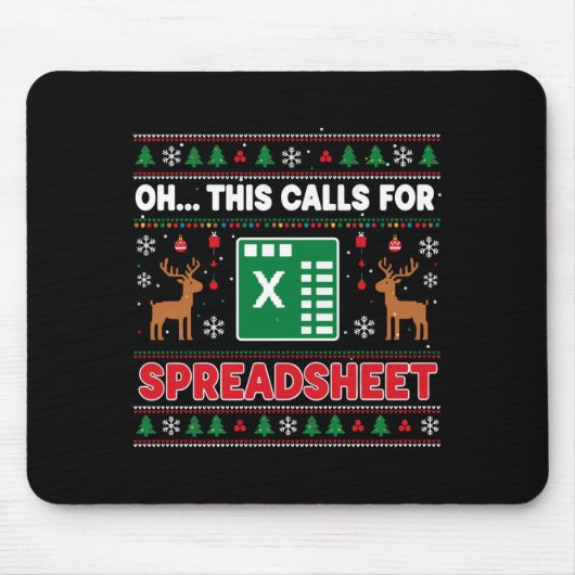 Oh This Calls For A Spreadsheet Christmas Sweater  Muismat (Voorkant)