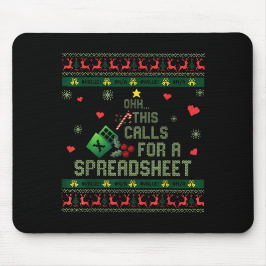 Oh This Calls For A Spreadsheet Christmas Sweater  Muismat (Voorkant)
