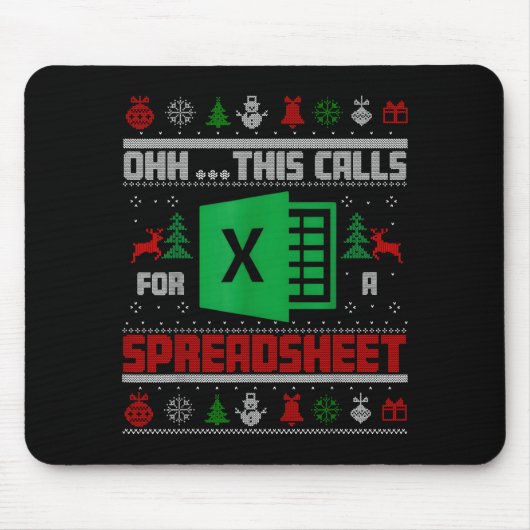 Oh This Calls For A Spreadsheet Christmas Sweater  Muismat (Voorkant)