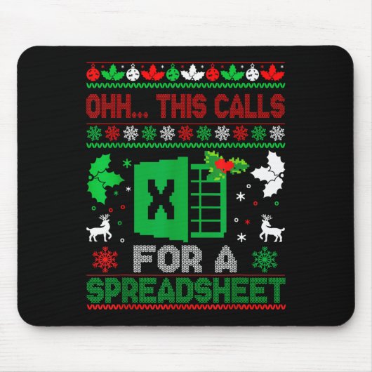 Oh This Calls For A Spreadsheet Christmas Sweater  Muismat (Voorkant)