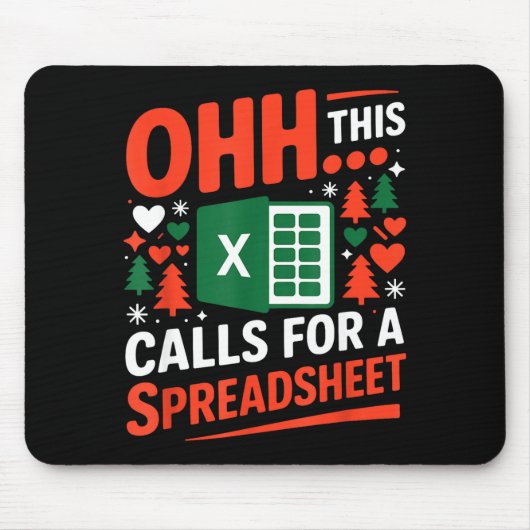 Oh This Calls For A Spreadsheet Christmas Sweater Muismat (Voorkant)