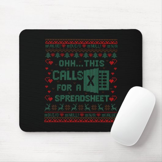 Oh This Calls For A Spreadsheet Christmas Sweater Muismat (Met muis)