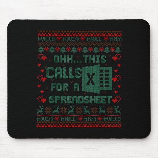 Oh This Calls For A Spreadsheet Christmas Sweater  Muismat (Voorkant)