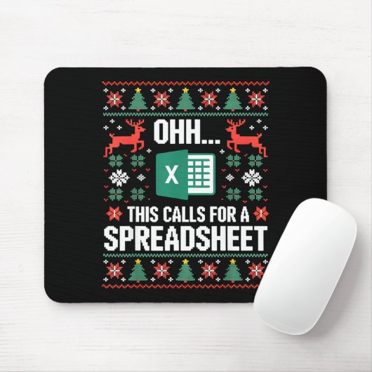 Oh This Calls For A Spreadsheet Christmas Sweater Muismat (Met muis)