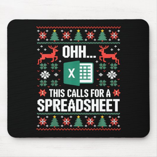Oh This Calls For A Spreadsheet Christmas Sweater  Muismat (Voorkant)