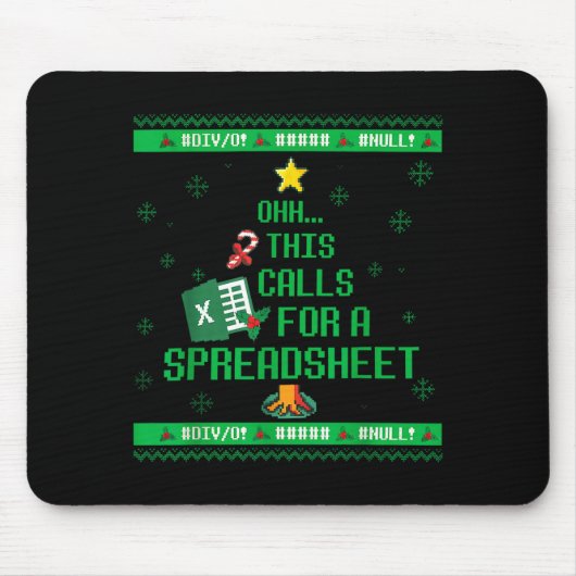 Oh This Calls For A Spreadsheet Christmas Sweater  Muismat (Voorkant)