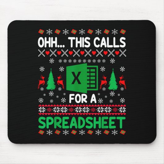 Oh This Calls For A Spreadsheet Christmas Sweater  Muismat (Voorkant)