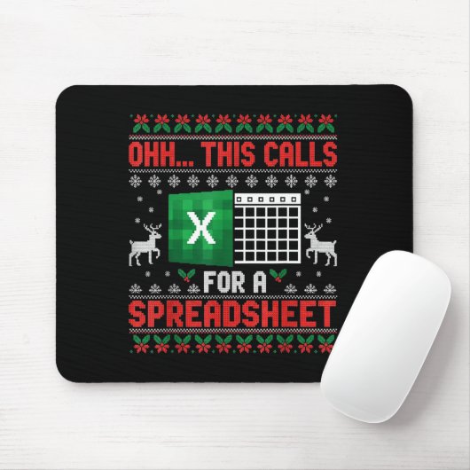 Oh This Calls For A Spreadsheet Christmas Sweater  Muismat (Met muis)