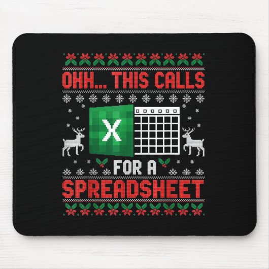 Oh This Calls For A Spreadsheet Christmas Sweater Muismat (Voorkant)