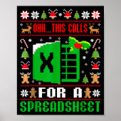 Oh This Calls For A Spreadsheet Christmas Sweater  Poster (Voorkant)