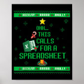 Oh This Calls For A Spreadsheet Christmas Sweater  Poster (Voorkant)