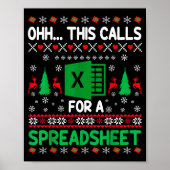 Oh This Calls For A Spreadsheet Christmas Sweater  Poster (Voorkant)