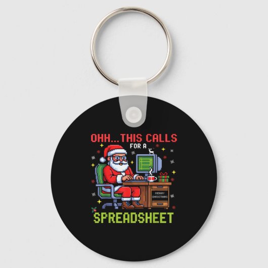 Oh This Calls For A Spreadsheet Christmas Sweater Sleutelhanger (Voorkant)