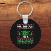 Oh This Calls For A Spreadsheet Christmas Sweater  Sleutelhanger (Voorkant)