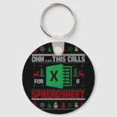 Oh This Calls For A Spreadsheet Christmas Sweater  Sleutelhanger (Voorkant)
