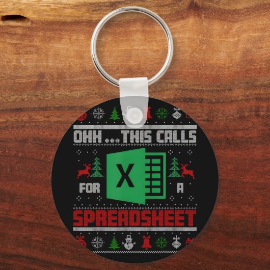 Oh This Calls For A Spreadsheet Christmas Sweater Sleutelhanger (Voorkant)
