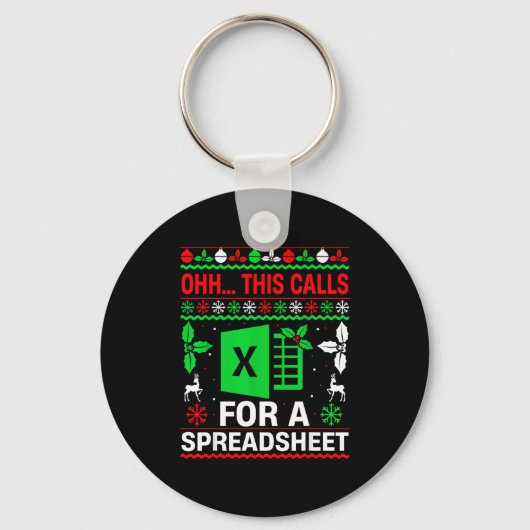 Oh This Calls For A Spreadsheet Christmas Sweater Sleutelhanger (Voorkant)