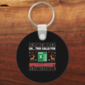 Oh This Calls For A Spreadsheet Christmas Sweater Sleutelhanger (Voorkant)
