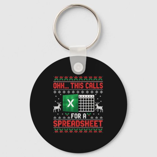 Oh This Calls For A Spreadsheet Christmas Sweater Sleutelhanger (Voorkant)
