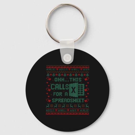 Oh This Calls For A Spreadsheet Christmas Sweater Sleutelhanger (Voorkant)