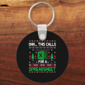 Oh This Calls For A Spreadsheet Christmas Sweater  Sleutelhanger (Voorkant)